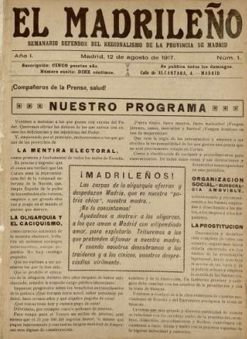 El Madrileño : semanario defensor del... (1917-1922)
