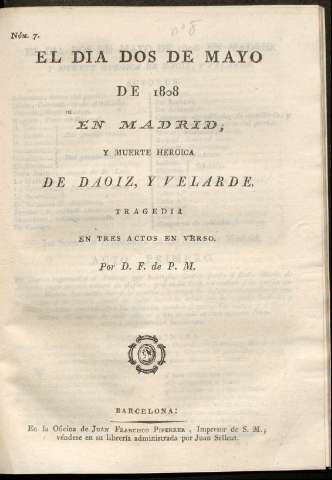 El dia dos de mayo de 1808 en Madrid y muerte... (s.a.)
