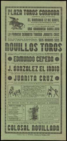 Plaza de Toros [de] Córdoba : el domingo 12 de... (1936)