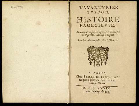 L'auanturier Buscon, Histoire facecieuse (1639)