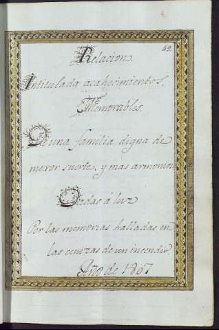 Relacion Intitulada acahecimientos Memorables... (1807)