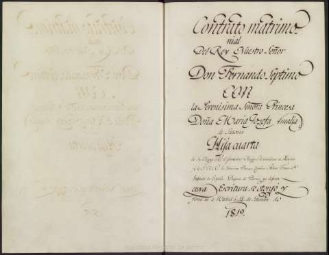 Contrato matrimonial del Rey Nuestro Señor Don... (1819)