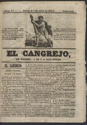 El Cangrejo : diario político-burlesco ... al... (1841)